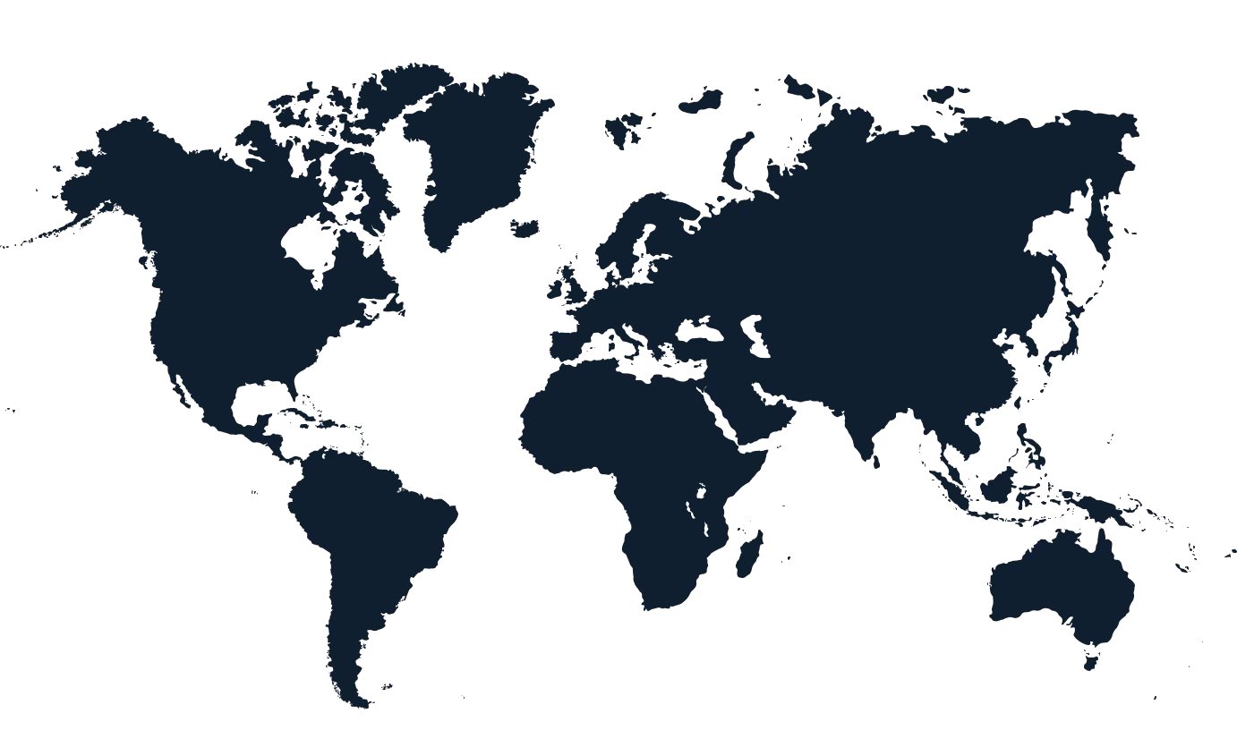 Mapa mundial con los países donde hay estudiantes de English Coach